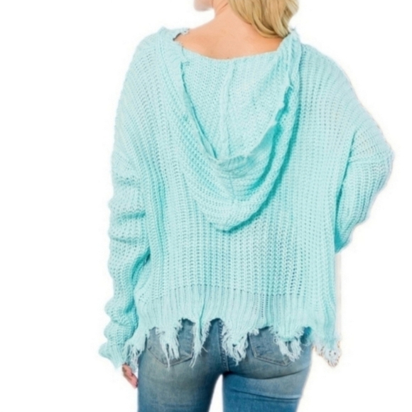 Loose Fit Sweater With Hood Womens - Picture 2 of 12